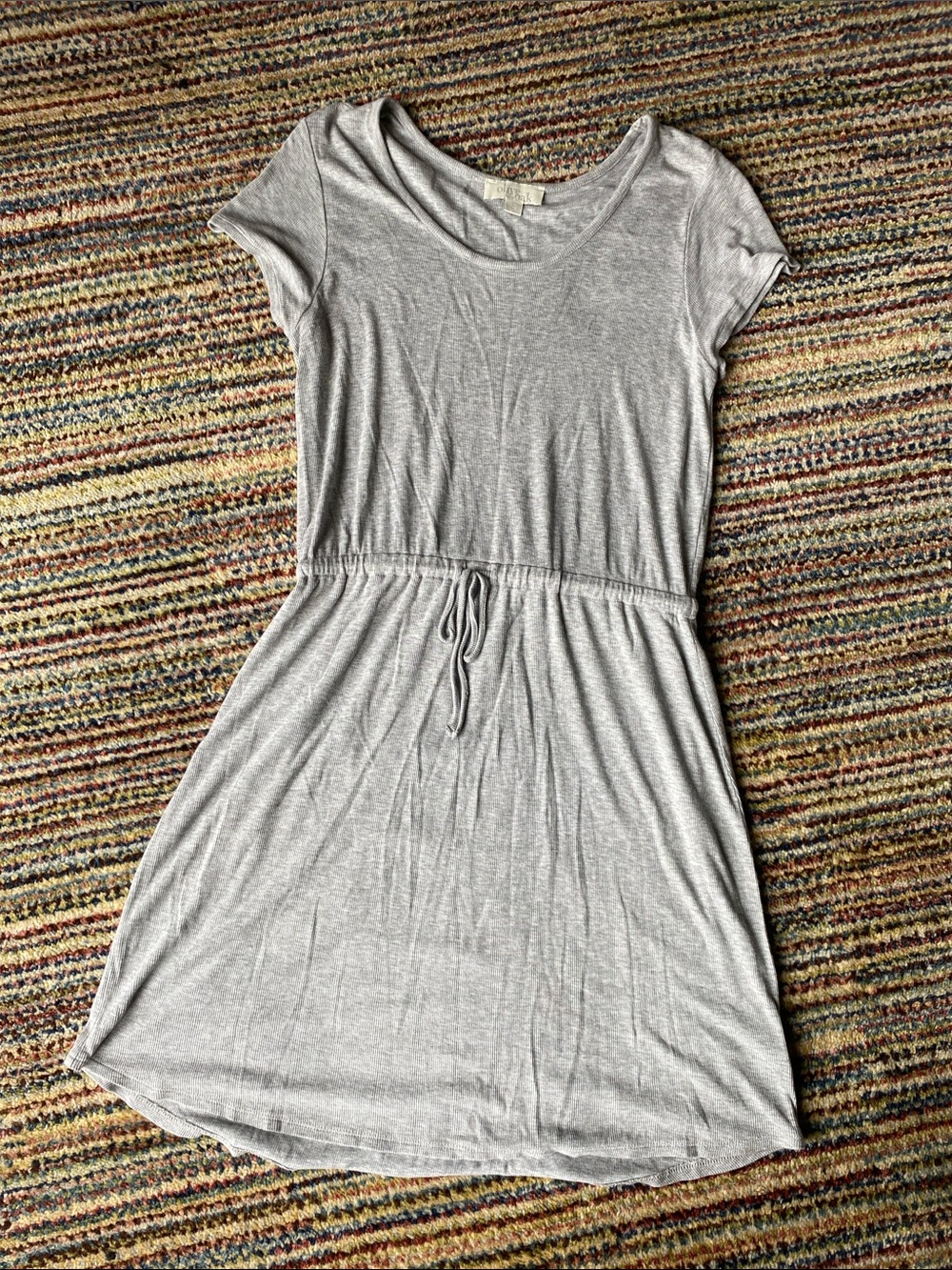 Olive & Oak Heather Gray Short Sleeve Ribbed Dress